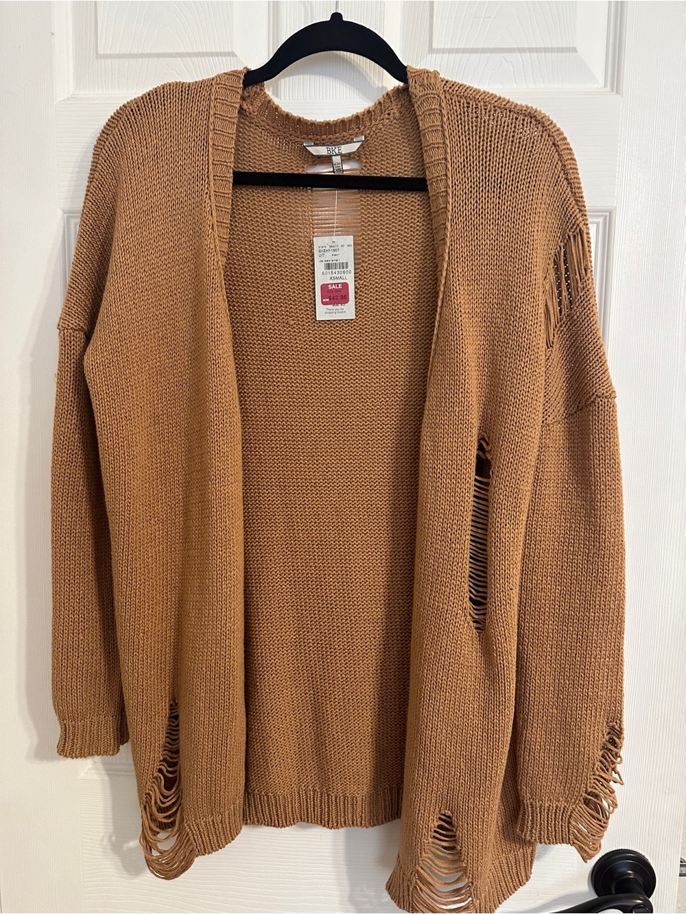 BKE Distressed Open Front Cardigan,from
 the brand sold  at The Buckle